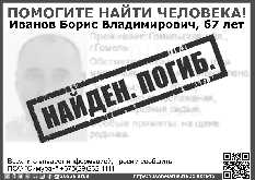 Иванов Борис Владимирович - Найден. Погиб.